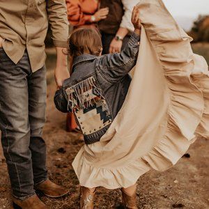 Girls Denim Western Rhinestone Jacket